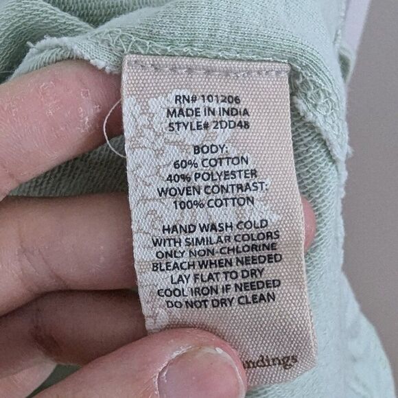 Soft Surroundings | Sage Green Cotton Blend Top Size Small - Picture 7 of 7